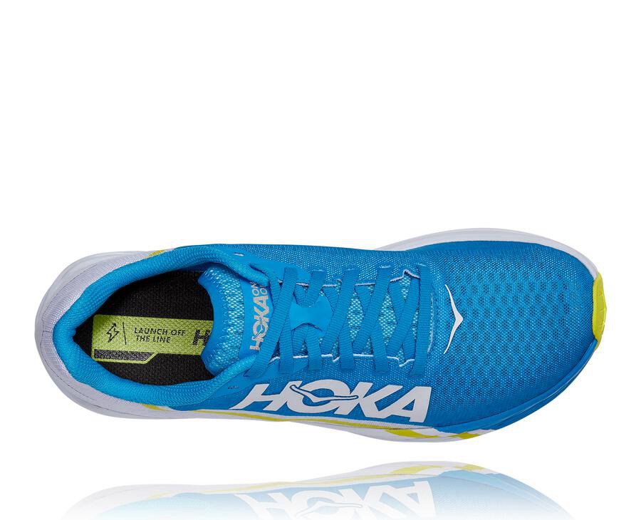 Hoka One One ランニングシューズ レディース 白/青 - ロケットX - WY1604872